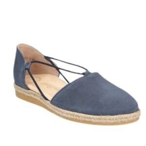 Paul‎ Green Espadrille Flats Blue Gray Nubuck Leather Made in Austria UK5 US7.5